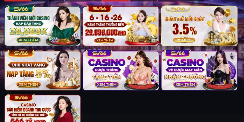 Khuyến mãi SV66 cực khủng khi tham gia Casino